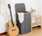 High Bamboo Laundry Basket