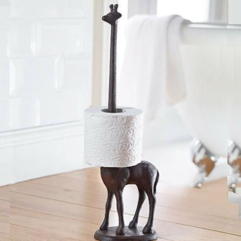 Cast Iron Giraffe Toilet Paper Holder