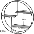 Floating Round Metal Wall Shelf