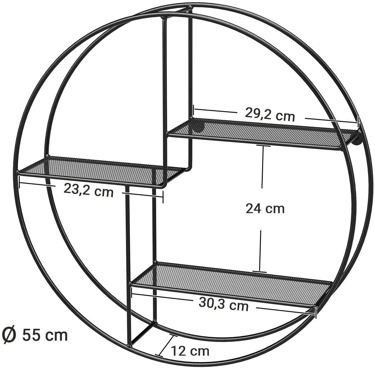 Floating Round Metal Wall Shelf