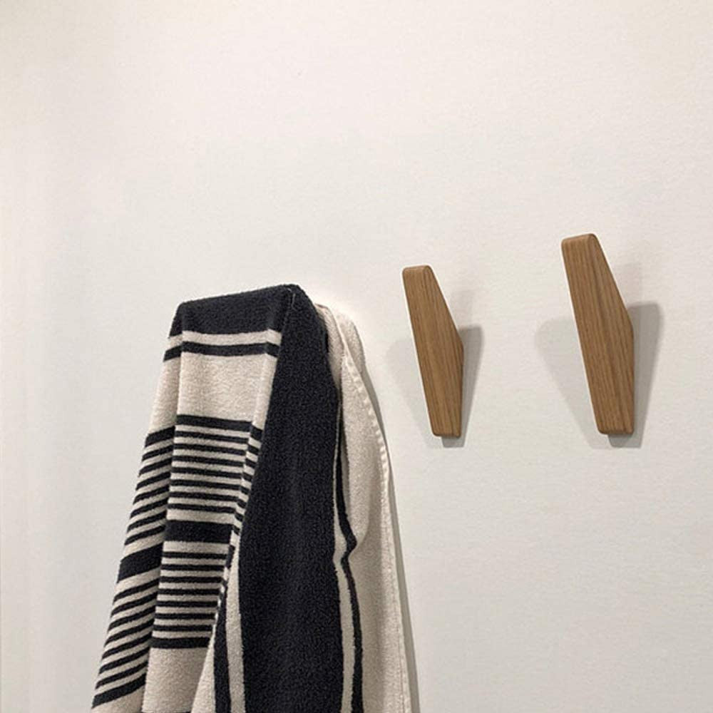 Wooden Wall Hooks Set Nordhaak – 6 Minimalistic Coat Hooks made of Solid Wood