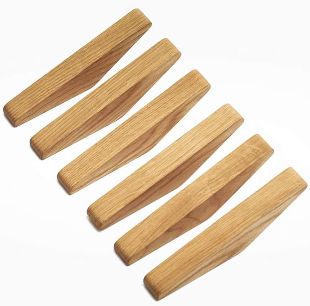 Wooden Wall Hooks Set Nordhaak – 6 Minimalistic Coat Hooks made of Solid Wood