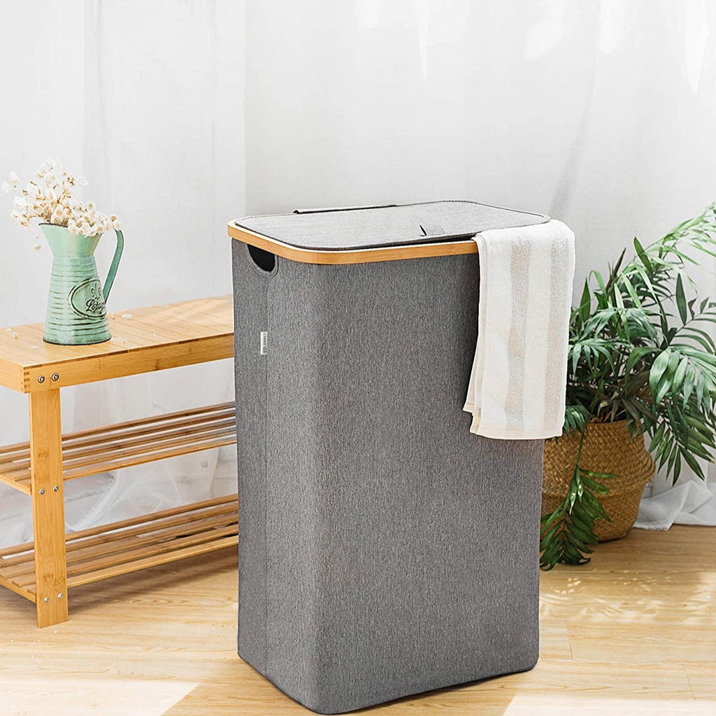 High Bamboo Laundry Basket