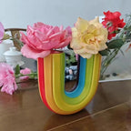 ArcBloom – Ceramic Rainbow Vase with Artistic Design