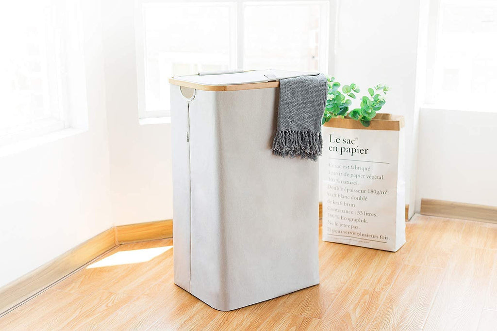 High Bamboo Laundry Basket
