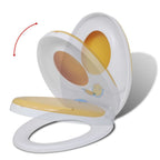 White & Yellow Soft Close Toilet Seat for Adults/Children