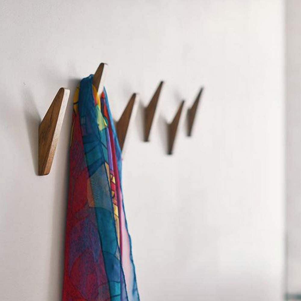 Wooden Wall Hooks Set Nordhaak – 6 Minimalistic Coat Hooks made of Solid Wood