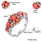 Fire Opal Garnet Ring