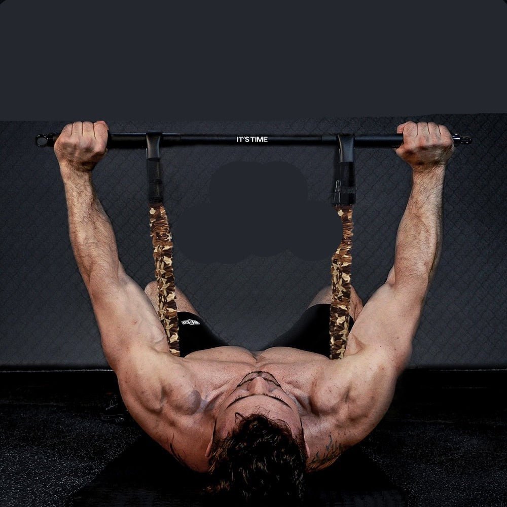 Adjustable Resistance Band and Bar Set with Up to 120 kg Resistance