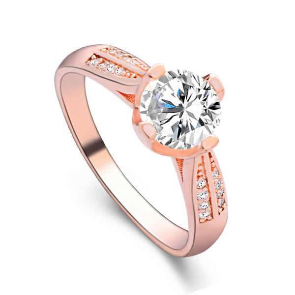 Flower Shape Crystal Ring
