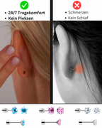 Ear studs with flat back