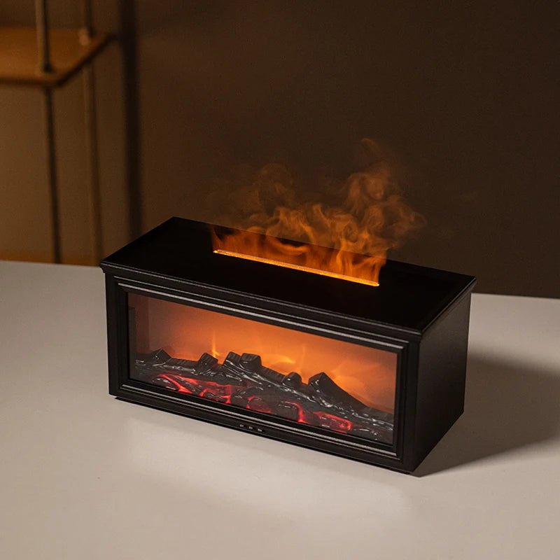 FlameAura – Aromatherapy Fireplace Diffuser with 7 LED Colors