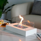 FlameGlow Bioethanol Table Fireplace – Real Fire Without Smoke or Soot