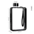 Flat transparent water bottle