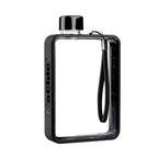 Flat transparent water bottle