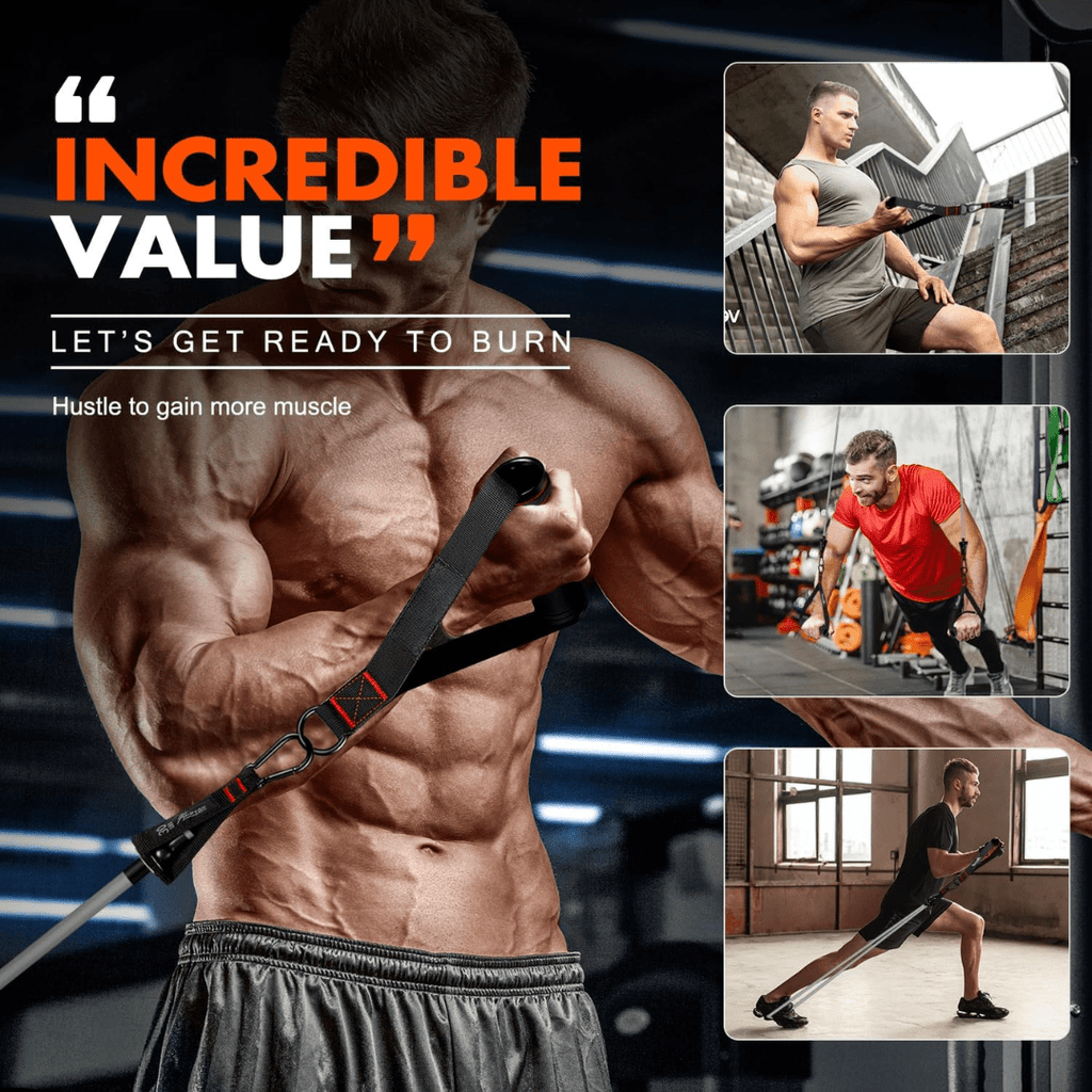 FLEXCORE – Resistance Tire Set for Full Body Training with Handles, Ankle Straps & Door Anchor
