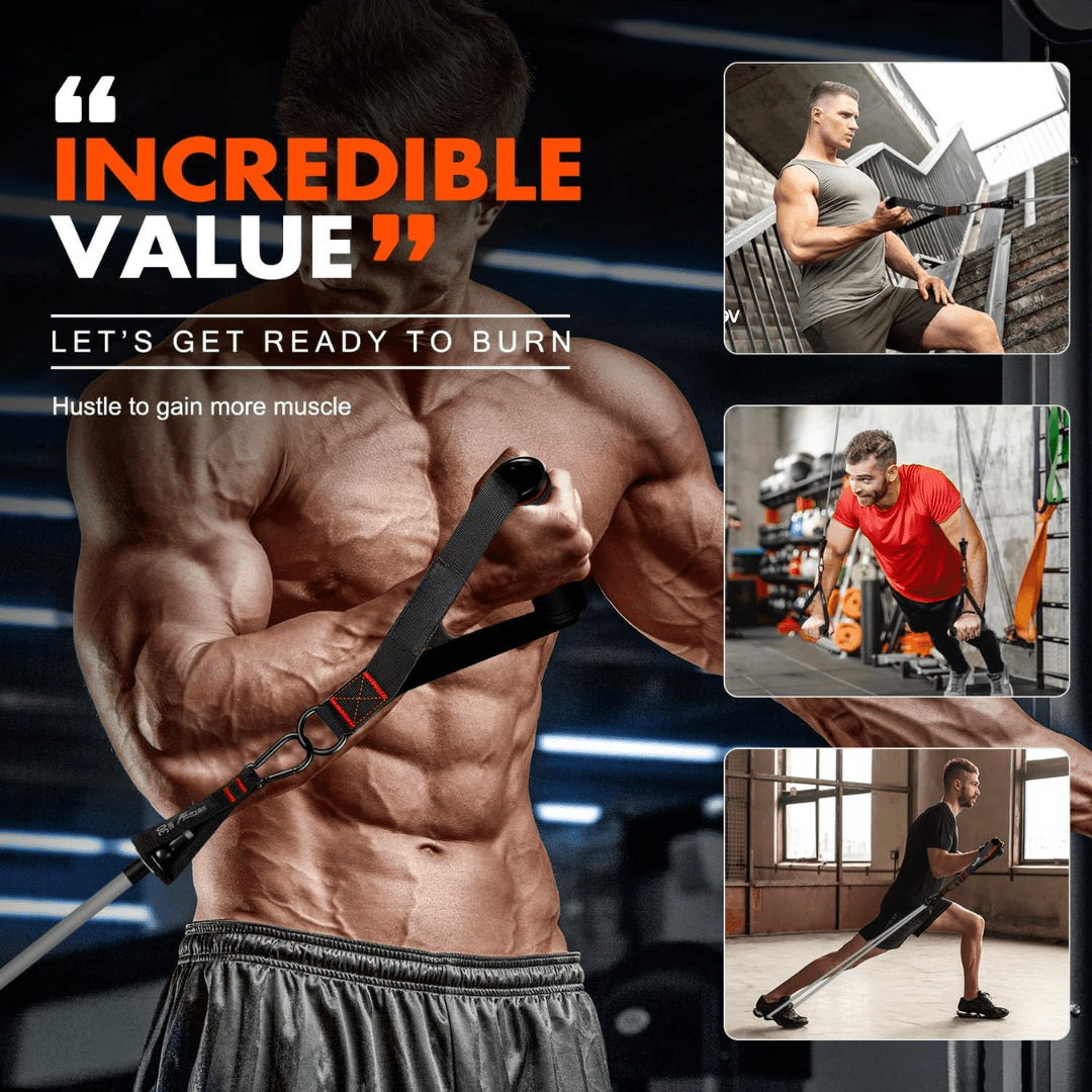 FLEXCORE – Resistance Tire Set for Full Body Training with Handles, Ankle Straps & Door Anchor