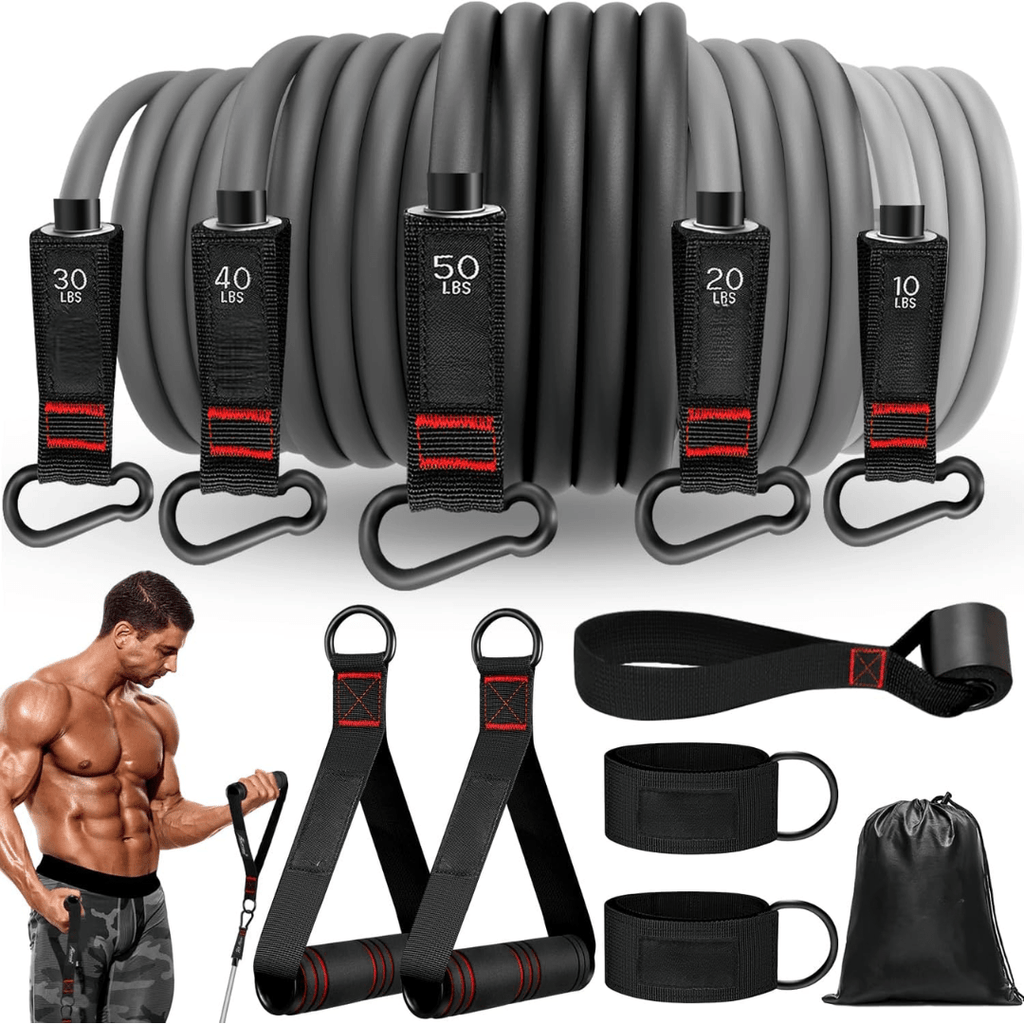 FLEXCORE – Resistance Tire Set for Full Body Training with Handles, Ankle Straps & Door Anchor