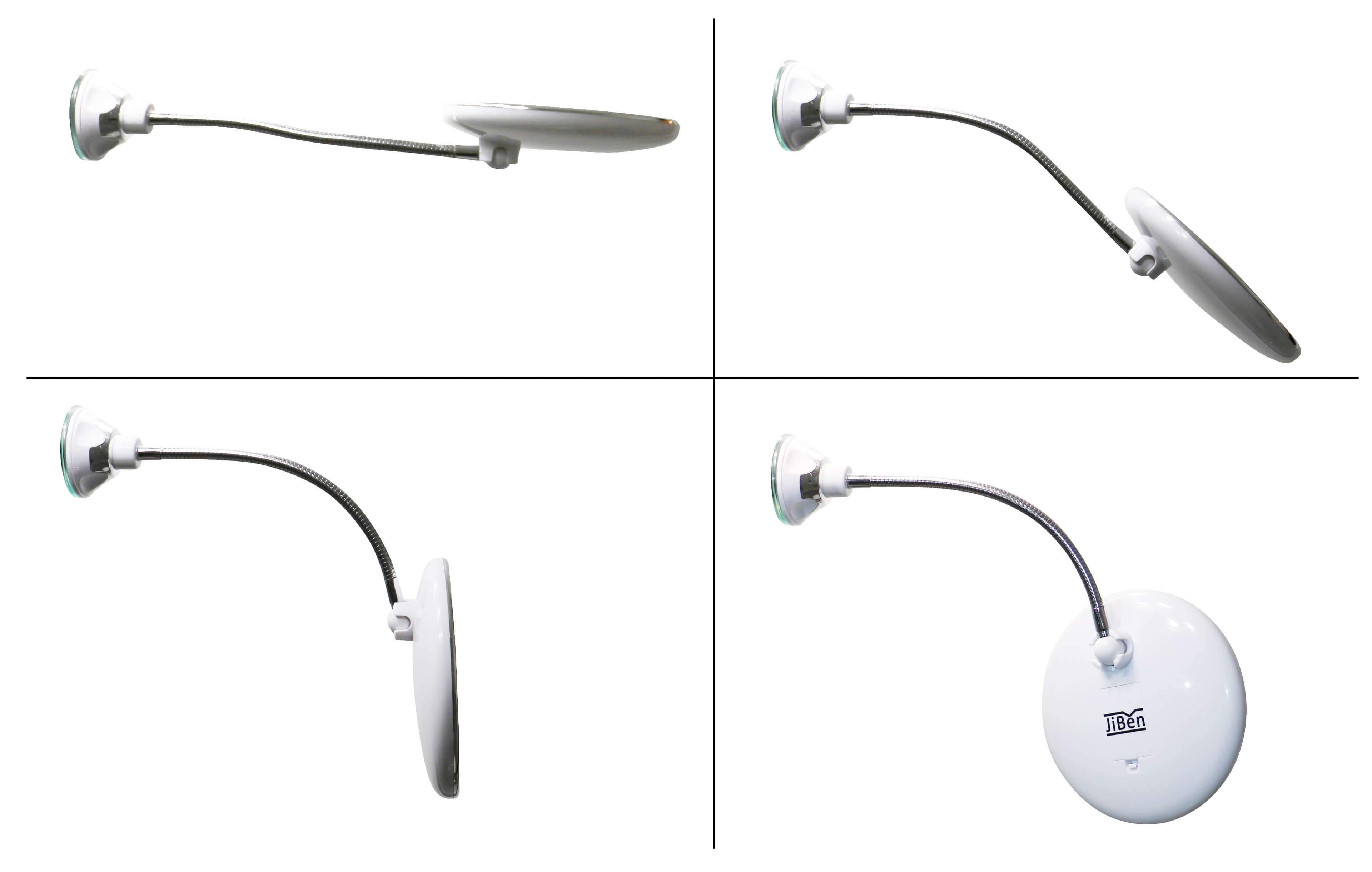 Claravue LED Magnifying Mirror with Flexible Gooseneck – 10x Zoom, Daylight LEDs & Suction Mount
