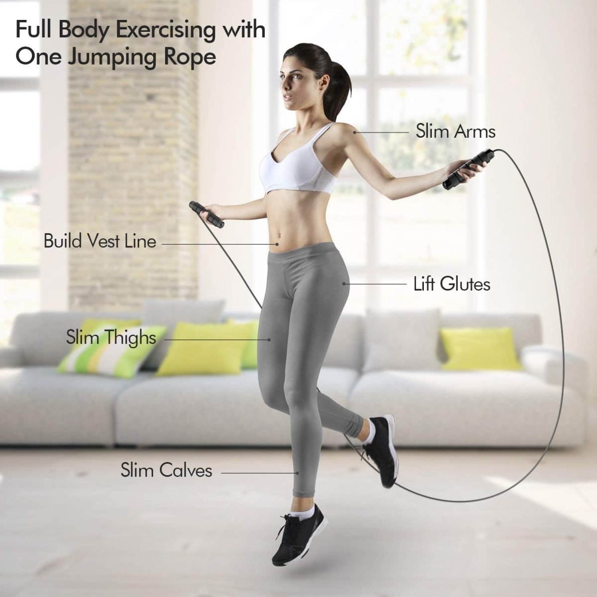 Flexijump Adjustable Jump Rope – Tangle-Free Speed Skipping Rope – Cardio, Weight Loss & Coordination Training – Comfortable Foam Handles