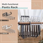 FlexRack Trouser Shelf – Space-Saving, Adjustable Closet Organizer for Pants, Skirts, and Scarves – Stainless Steel – Non-Slip – Foldable Design