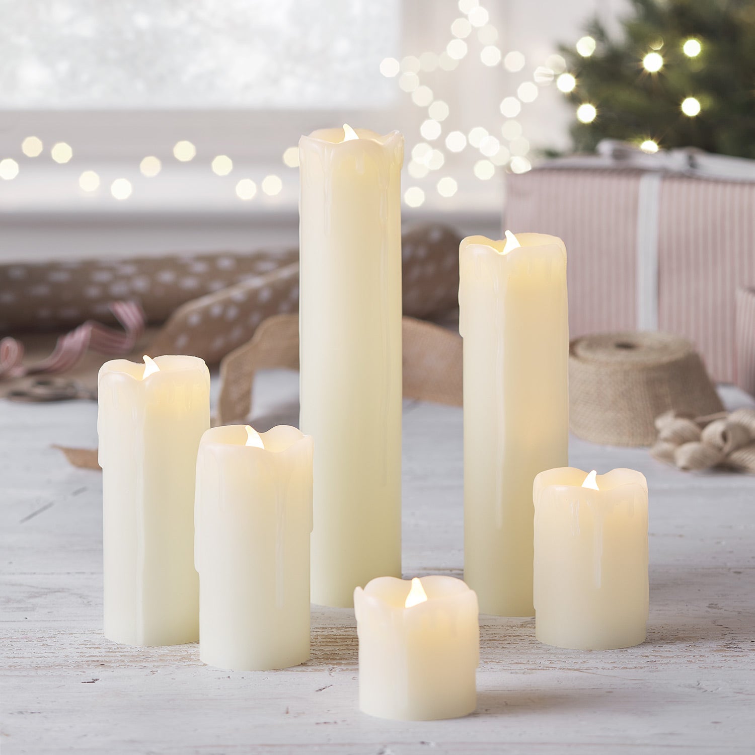 LED Flameless Wax Candle Set of Six
