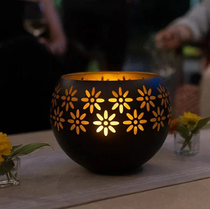 FloraGlow - Flower Pattern Candle Holder