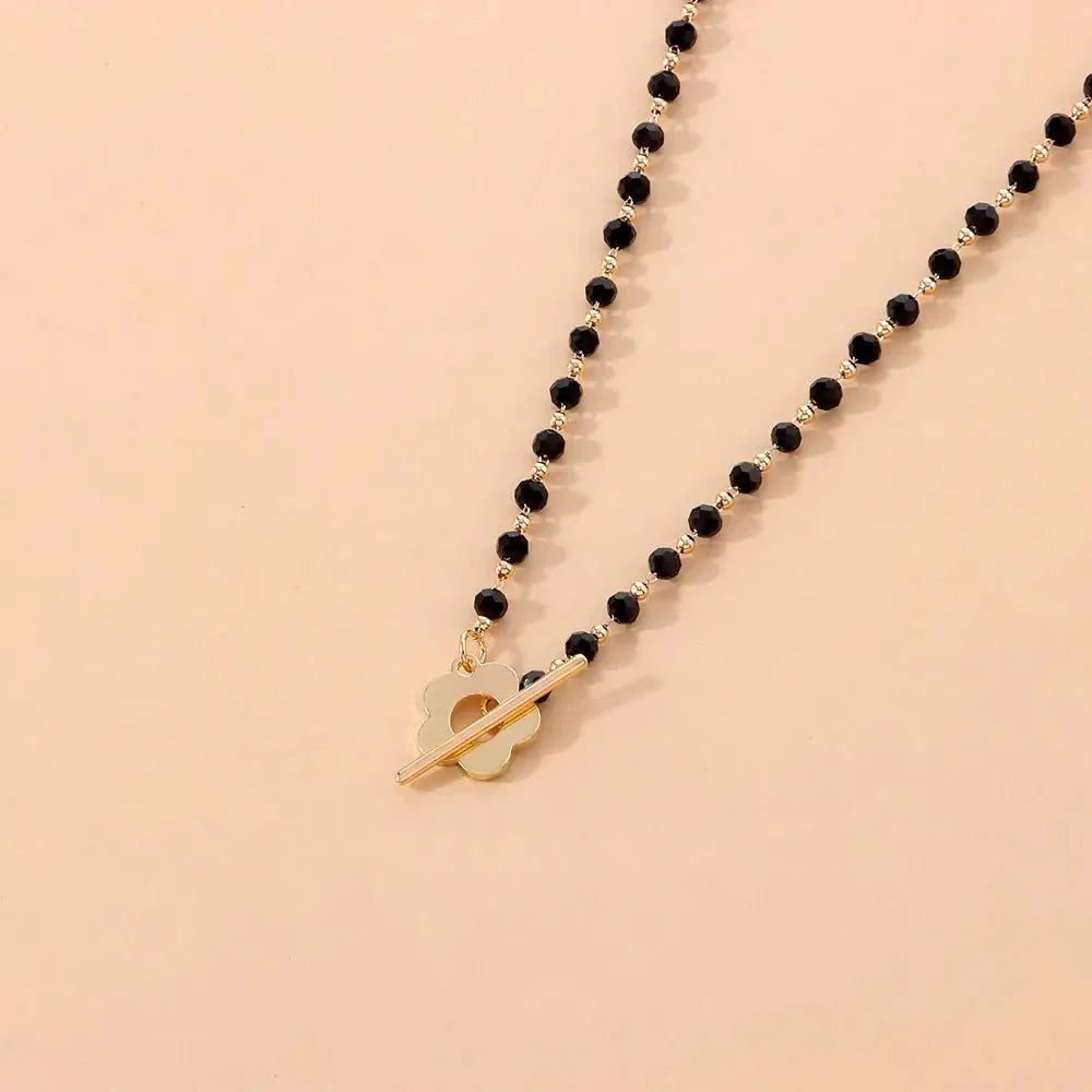 Floral Choker Flower Clasp Necklace