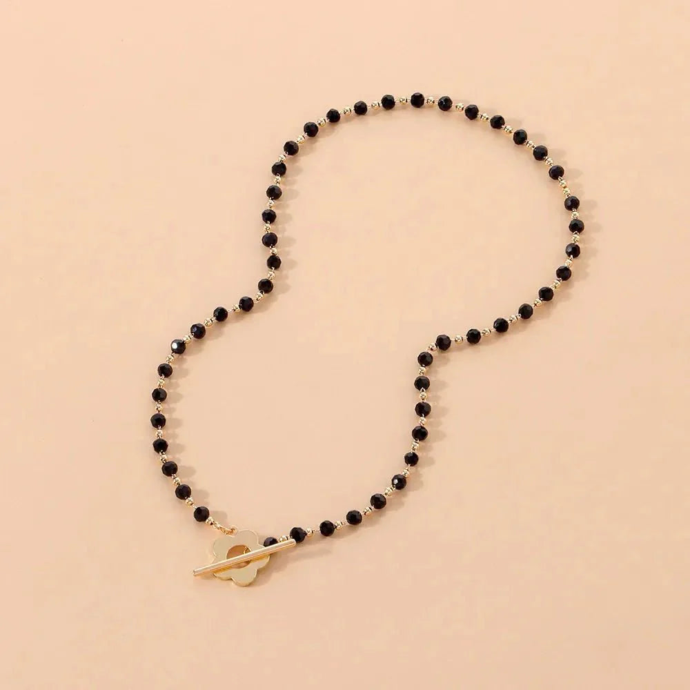 Floral Choker Flower Clasp Necklace