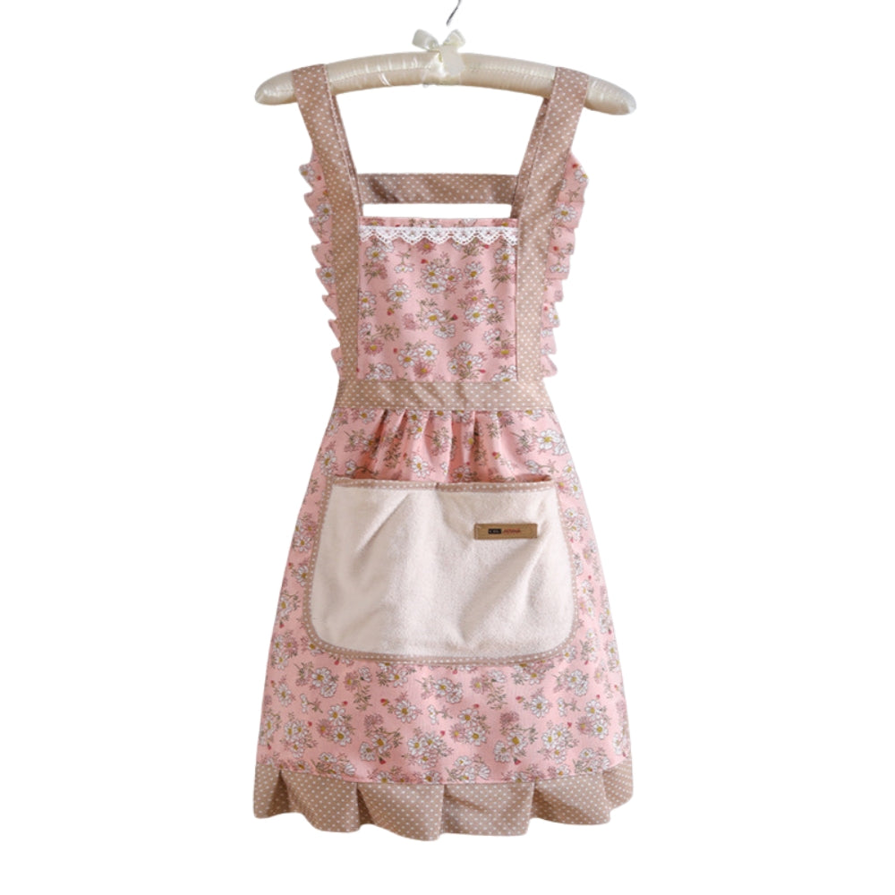 Cotton Kitchen Apron Floral Cooking