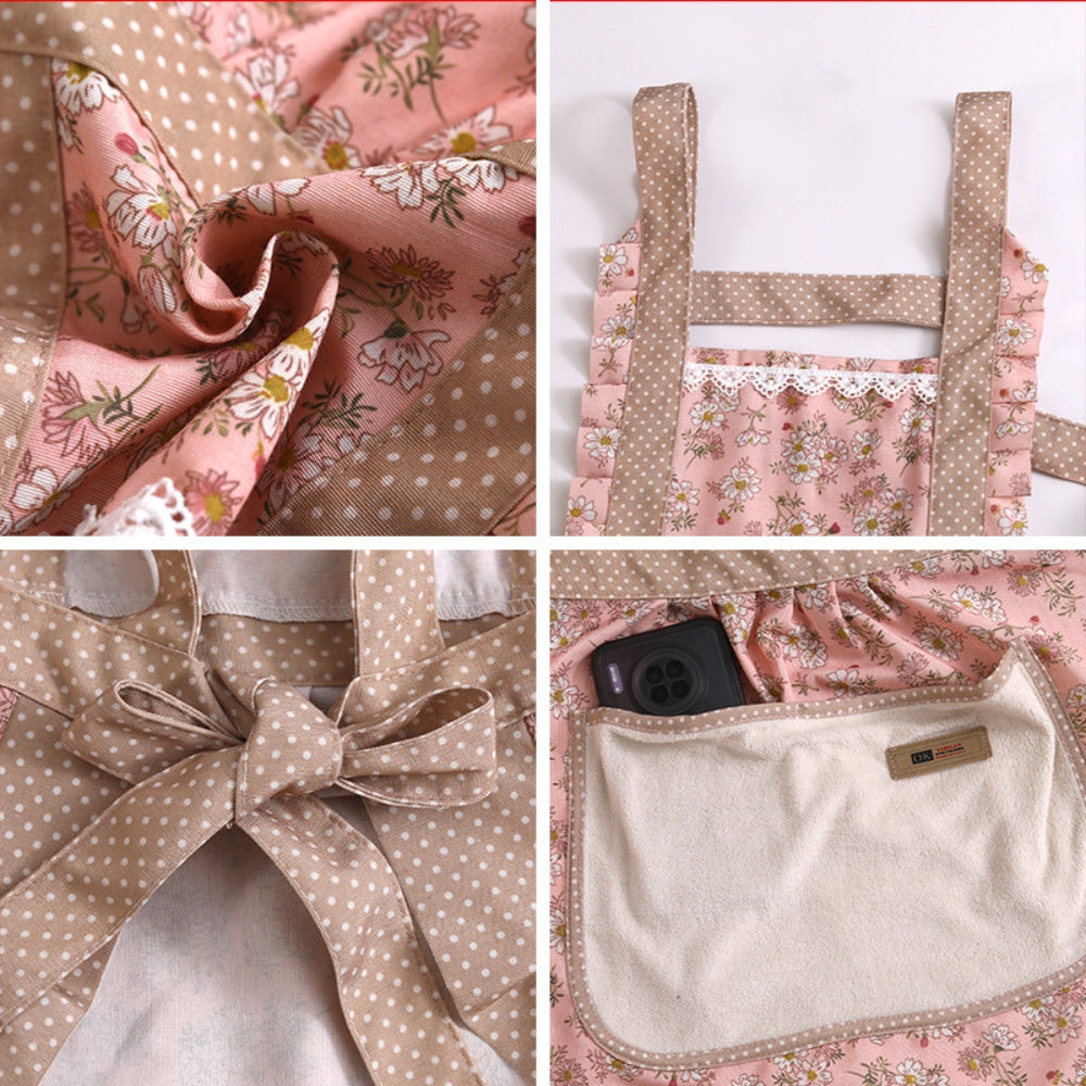 Cotton Kitchen Apron Floral Cooking