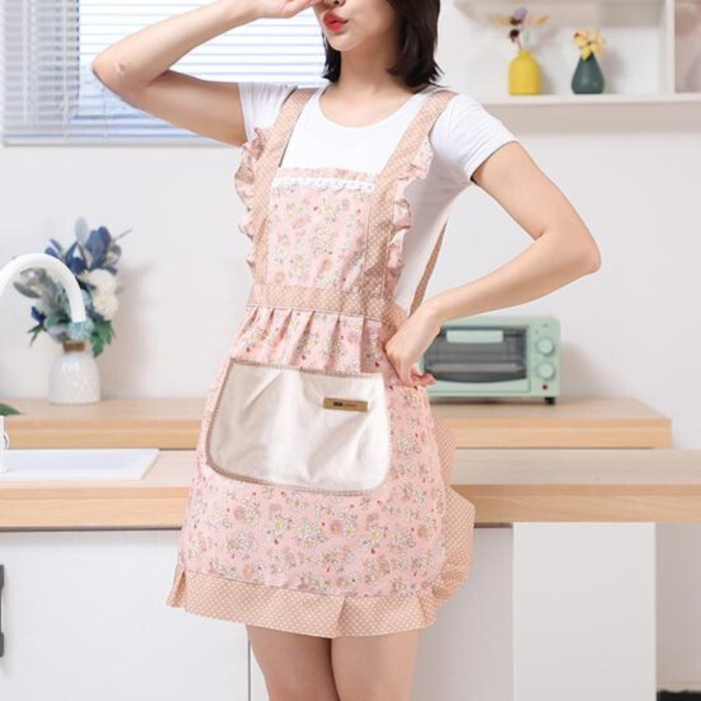 Cotton Kitchen Apron Floral Cooking