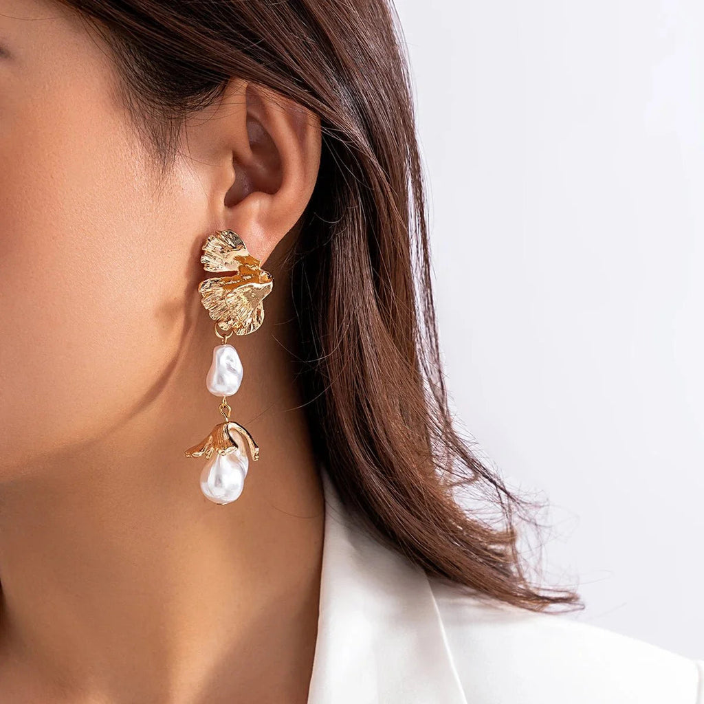 Floral Pearl Blooming Earrings