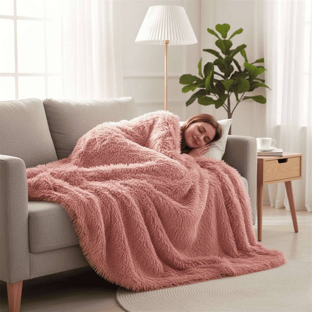 FLURON – Luxurious Faux Fur Blanket with Silky Touch