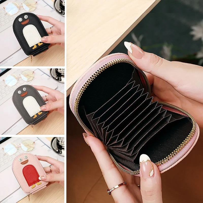 Cute Penguins PU Credit Card Coin Purse
