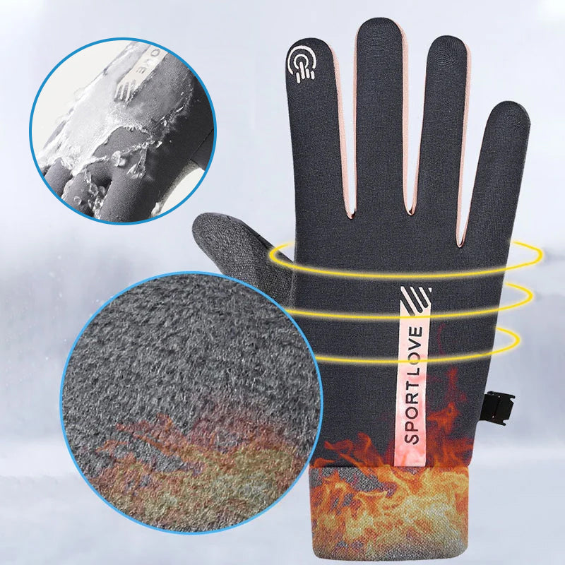 Waterproof finger touchscreen gloves, non-slip and cold-resistant