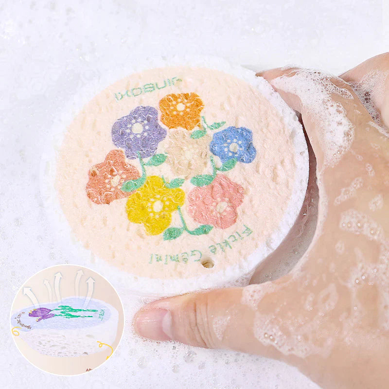 Kitchen flower print wood pulp cotton cloth