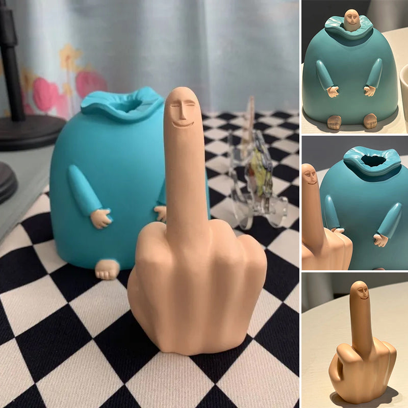 Small Blue Middle Finger Ornament