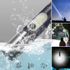 Rechargeable LED Flashlight with 750-Lumen Output and 200 m Range