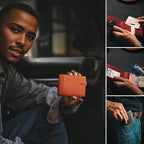 Theft-proof magnetic card holder made of genuine leather