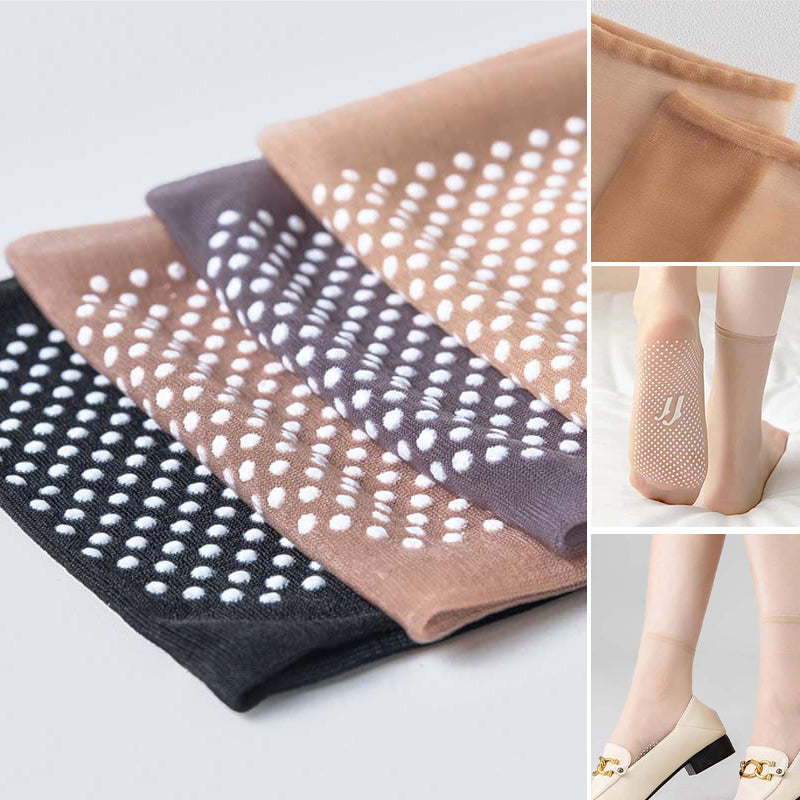 Spring Summer Invisible Non-Slip Crystal Silk Socks