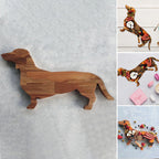 Wooden Dachshund Dog Serving Tray