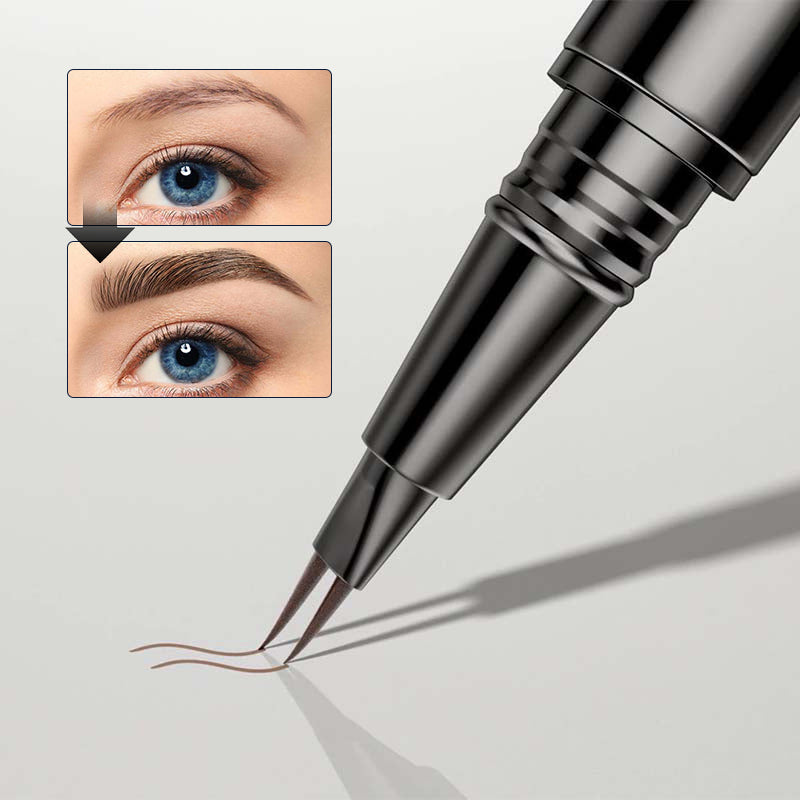 2-in-1 Dual-Ended Eyebrow Pencil with Micro-Fork Tip Applicator and Precise Brush Tip