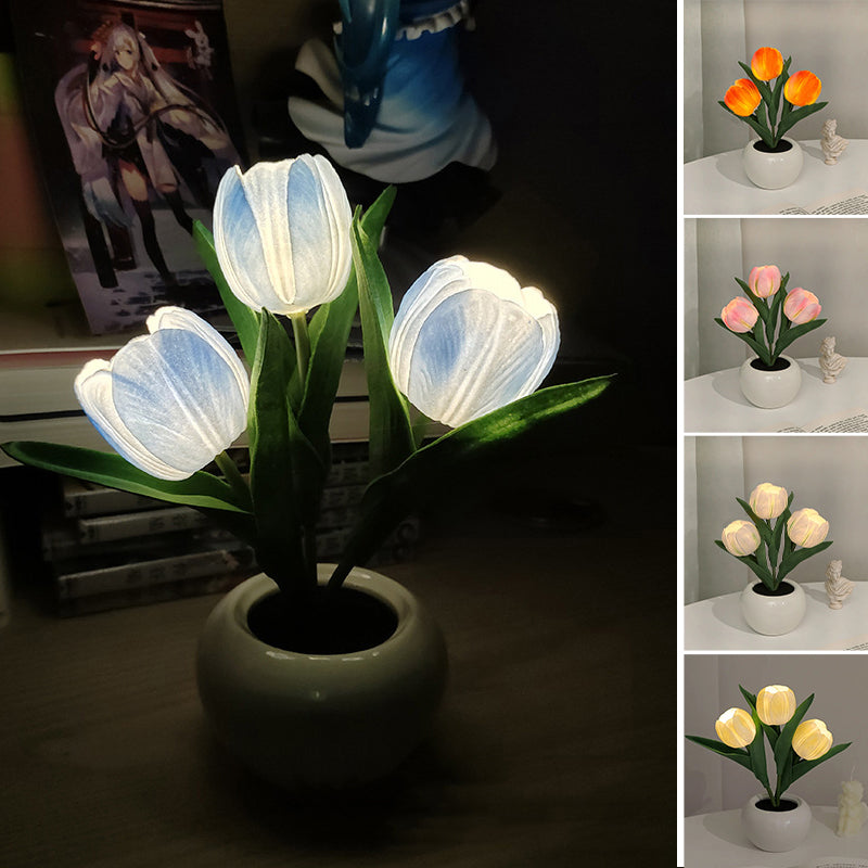 LED Tulip Nightstand Lamp Flower Table Lamp