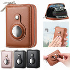 Intelligent AirTag-Zip RFID Leather Wallet