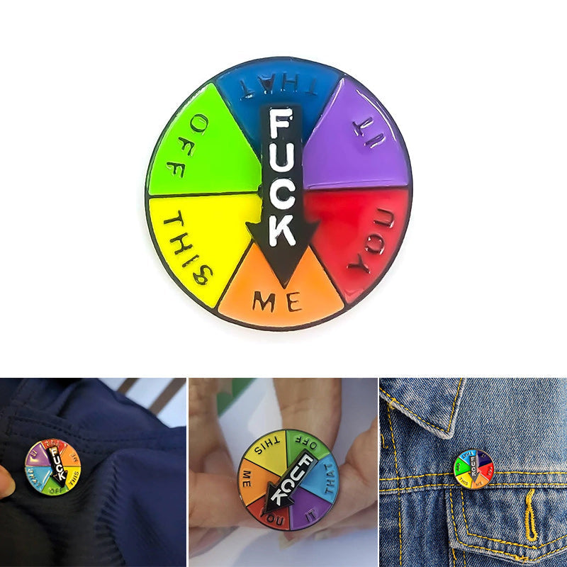 Funny rotating badge