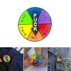 Funny rotating badge
