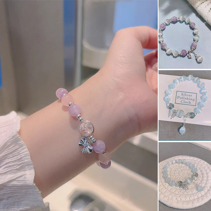 Imitation Cat's Eye Crystal Butterfly Bracelet