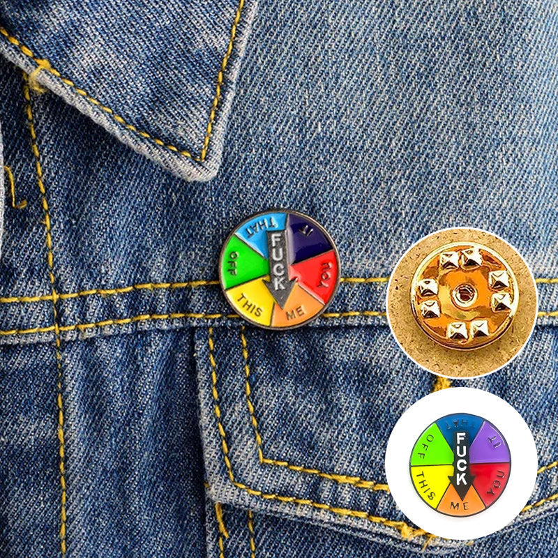 Funny rotating badge