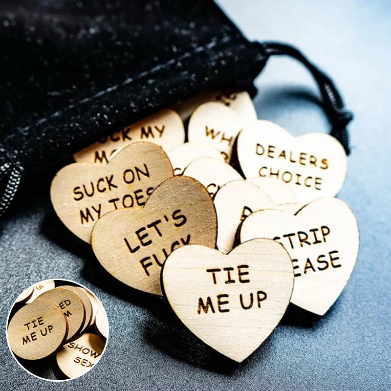 Wooden Cards Heart Round